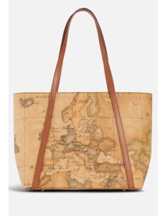 Alviero Martini Prima Classe Geo Classic Shopping Bag Media con Borchiette