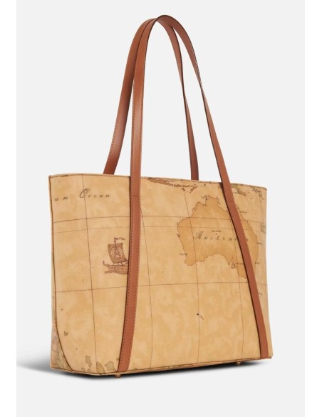 Alviero Martini Prima Classe Geo Classic Shopping Bag Media con Borchiette