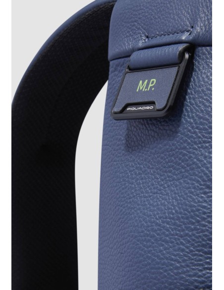 Zaino PC 13,3" in pelle blu con protezione antiurto