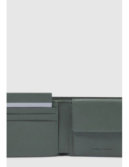 Portafoglio uomo in pelle con portamonete RFID