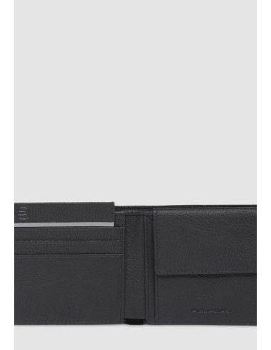 Portafoglio uomo in pelle con portamonete RFID