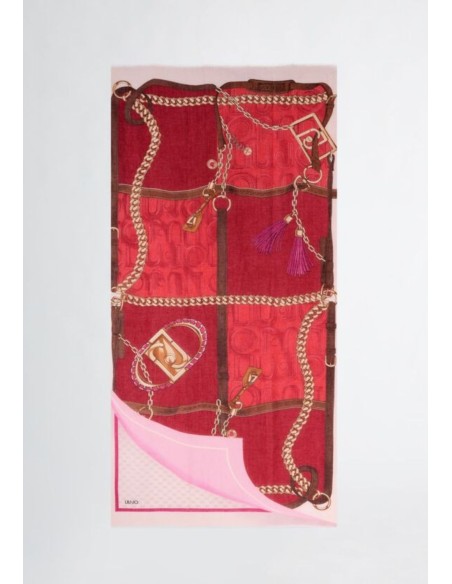 Stola Liu Jo rossa con logo – 90x180 cm