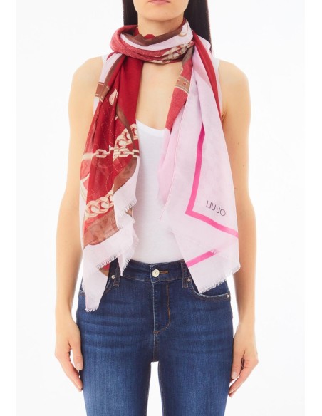 Stola Liu Jo rossa con logo – 90x180 cm