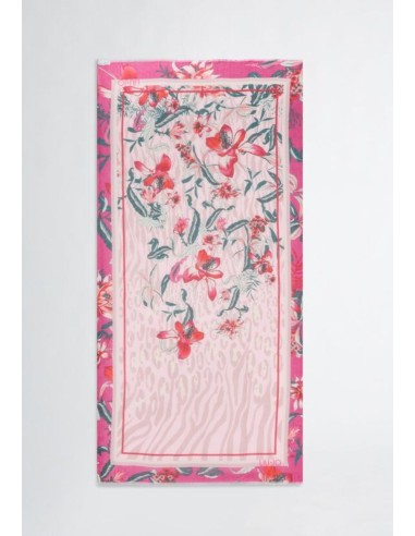 Foulard floreale animalier 120x120 cm