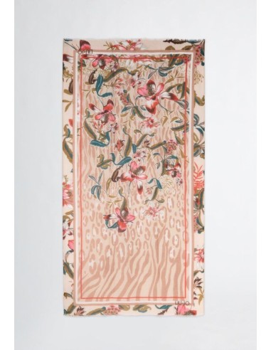 Foulard floreale animalier 120x120 cm