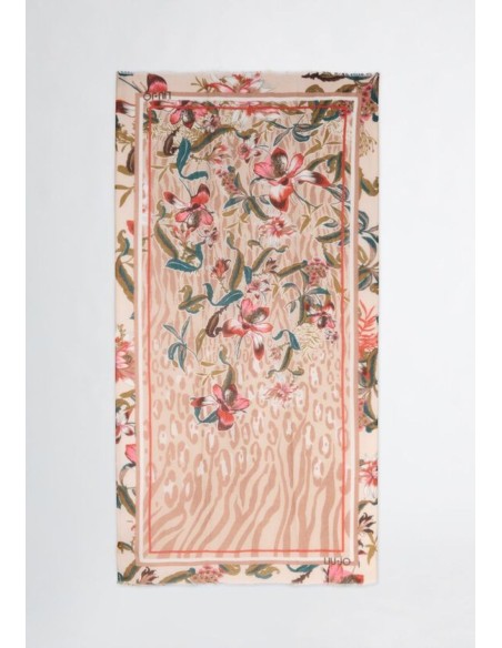 Foulard floreale animalier 120x120 cm