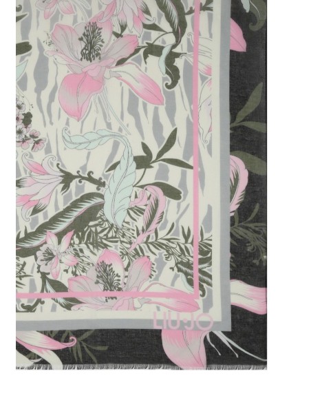 Foulard floreale animalier 120x120 cm