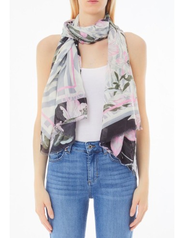 Foulard floreale animalier 120x120 cm