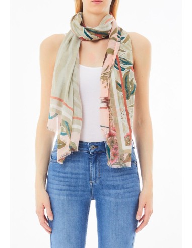 Foulard floreale animalier 120x120 cm