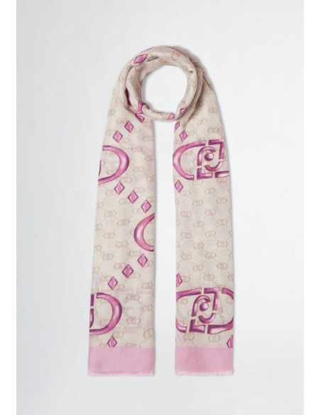 Stola in modal con logo e motivi geometrici