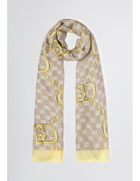 Stola in modal con logo e motivi geometrici