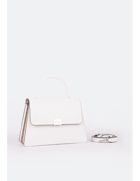 Borsa a Mano Cromia Dalia Bianco-Stone in Vitello Liscio