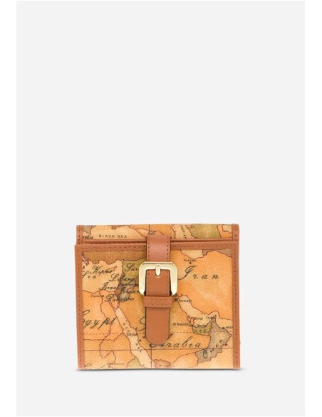 Portafoglio Piccolo Geo Classic con Tasca e Fibbia Dorata