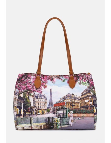 Borsa shoppin  Ynot? YES594S5 – Stampa Città in Ecopelle Borsa shoppin  Ynot? YES594S5 – Stampa Città in Ecopelle