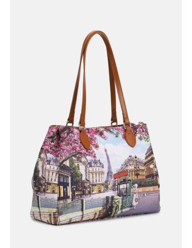Borsa shoppin  Ynot? YES594S5 – Stampa Città in Ecopelle