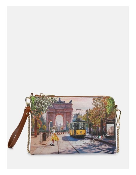 Ynot? Clutch Yes Bag Stampa Città – Pochette Donna XS