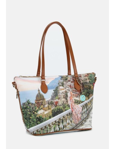 Ynot? Borsa Shopping Small Yes Bag Stampa Città