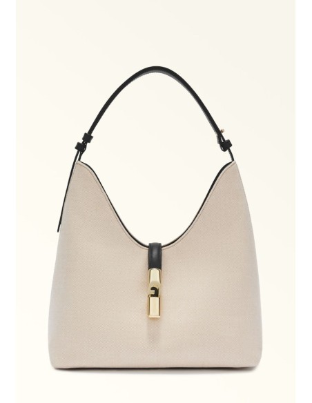 Furla Goccia Borsa a Spalla M in Canvas e Pelle
