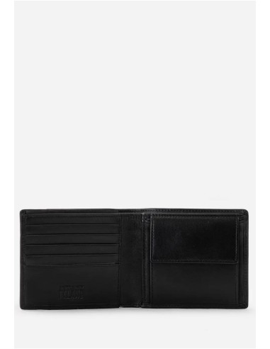 Portafoglio Piccolo in Pelle con Dettaglio Geo – Nero