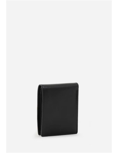 Portafoglio Piccolo in Pelle con Dettaglio Geo – Nero
