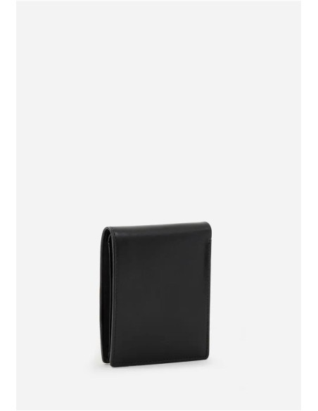 Portafoglio Piccolo in Pelle con Dettaglio Geo – Nero