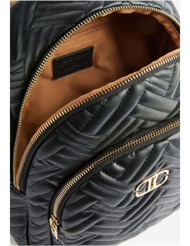 Zaino 1C Matelassé nero con doppia zip e spallacci Geo Classic