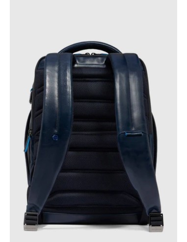 Piquadro Zaino Porta PC 14" in Pelle Blue Square