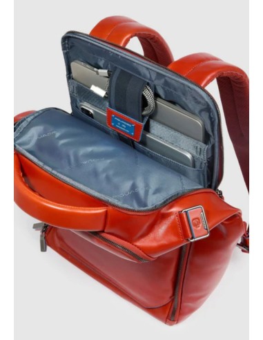 Piquadro Zaino Porta PC 14" in Pelle Blue Square