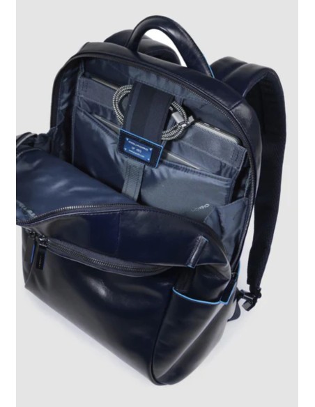 Piquadro Zaino Porta PC 15,6" Blue Square In Pelle