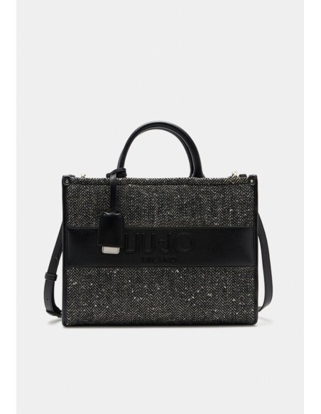 Tote bag media chevron con paillettes – Borsa elegante