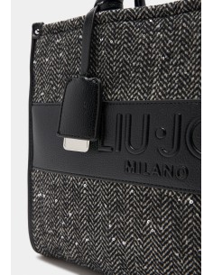 Tote bag media chevron con paillettes – Borsa elegante 2