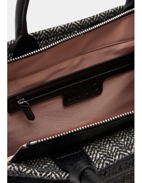 Tote bag media chevron con paillettes – Borsa elegante