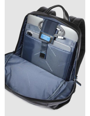 Zaino piccolo porta PC 14" in pelle – Piquadro Blue Square