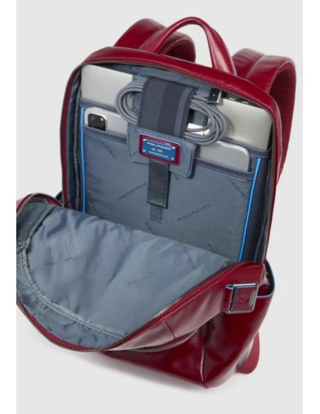 Zaino piccolo porta PC 14" in pelle – Piquadro Blue Square