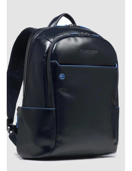 Zaino piccolo porta PC 14" in pelle – Piquadro Blue Square