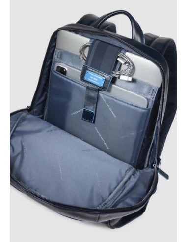 Zaino piccolo porta PC 14" in pelle – Piquadro Blue Square