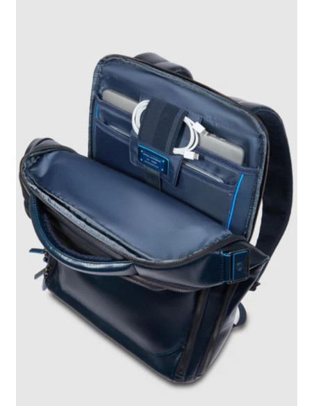 Piquadro Blue Square zaino fast-check porta PC 15,6" in pelle