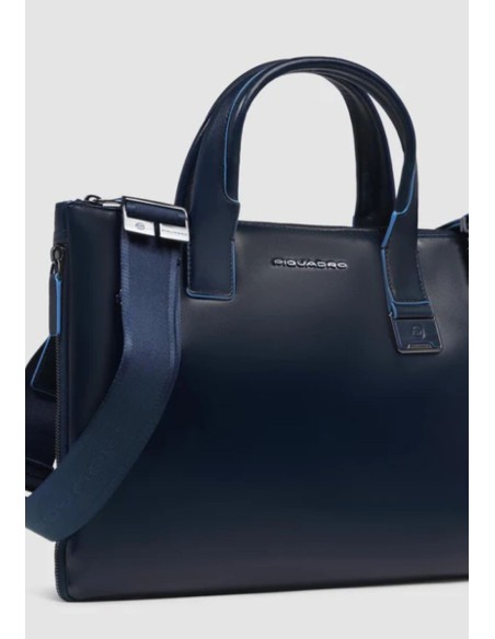 Piquadro Blue Square Borsa porta PC 14" espandibile in pelle