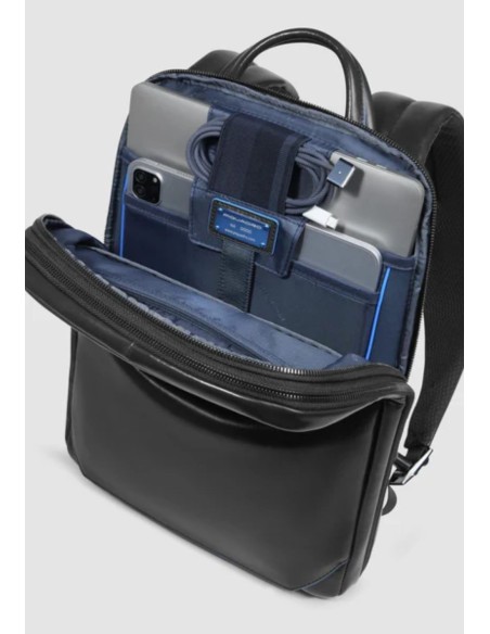 Piquadro Blue Square Zaino porta PC 14" espandibile in pelle