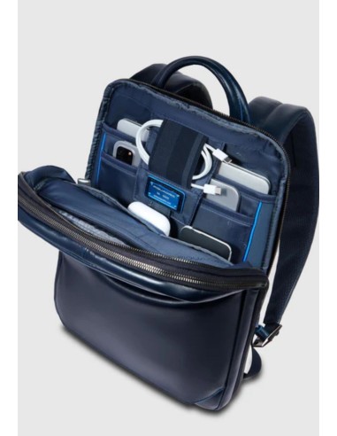 Piquadro Blue Square Zaino porta PC 14" espandibile in pelle
