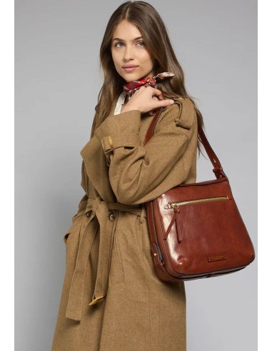 The Bridge Ingrid borsa a spalla e a tracolla in pelle con zip frontale