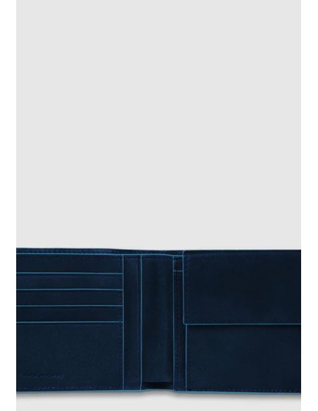 Piquadro Blue Square portafoglio uomo in pelle con portamonete RFID