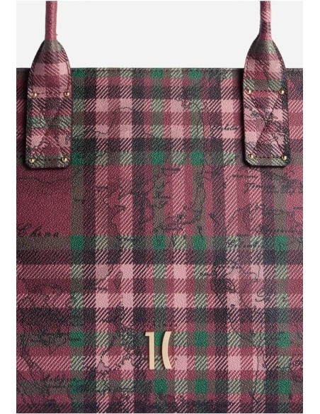 Alviero Martini 1ª Classe borsa shopping Tartan Dream Rosso Acero