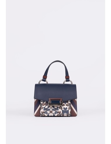 Borsa a mano Miss College in vitello stampato Notte