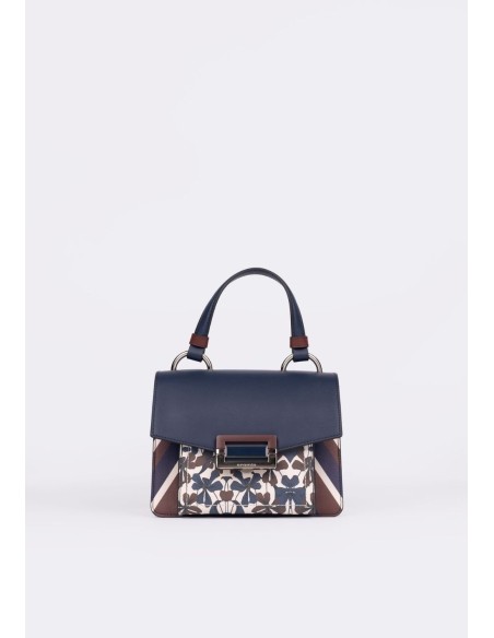 Borsa a mano Miss College in vitello stampato Notte