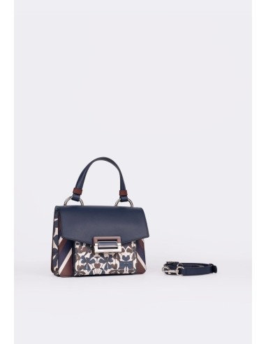 Borsa a mano Miss College in vitello stampato Notte