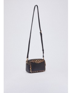 Borsa a tracolla animalier glamour con maxi logo 2