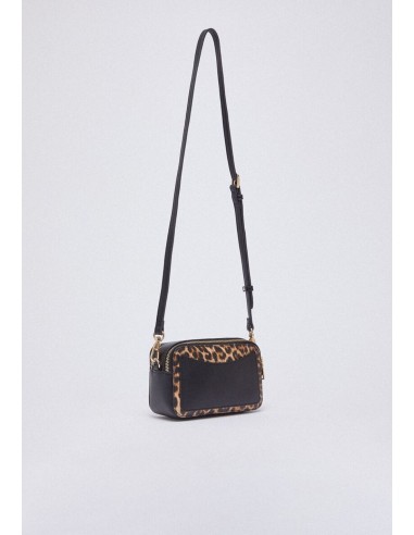 Borsa a tracolla animalier glamour con maxi logo