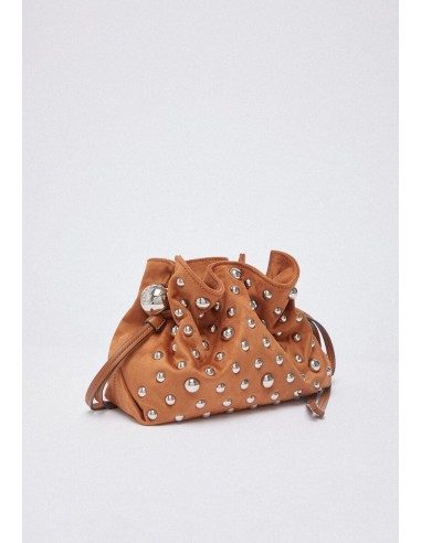 Riccy Bag piccola con borchie effetto scamosciato