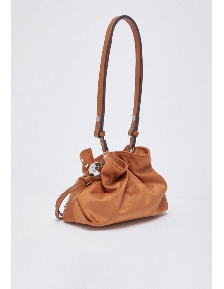 Riccy Bag piccola con borchie effetto scamosciato